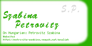 szabina petrovitz business card